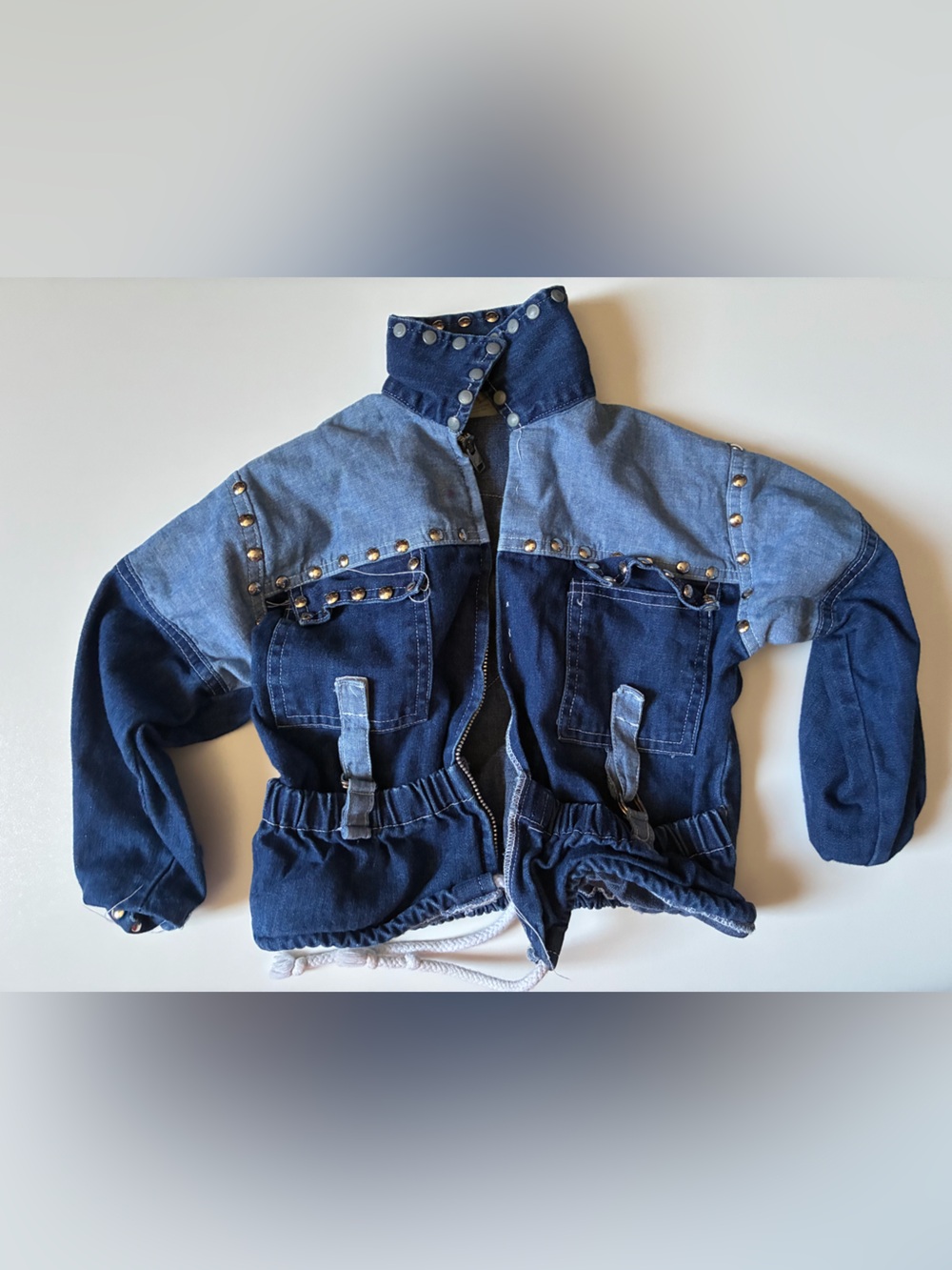 Kids Blue Denim Jacket w/ Native American Graphic - Size 3